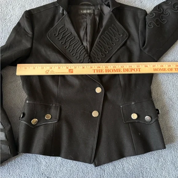 Strenesse Gabriele Strehle Germany Black Wool Cashmere embroidered jacket size 6 - Picture 7 of 9